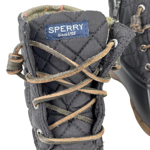 Sperry Women's Saltwater Quilted Duck Boot 6M Black - Picture 5 of 12